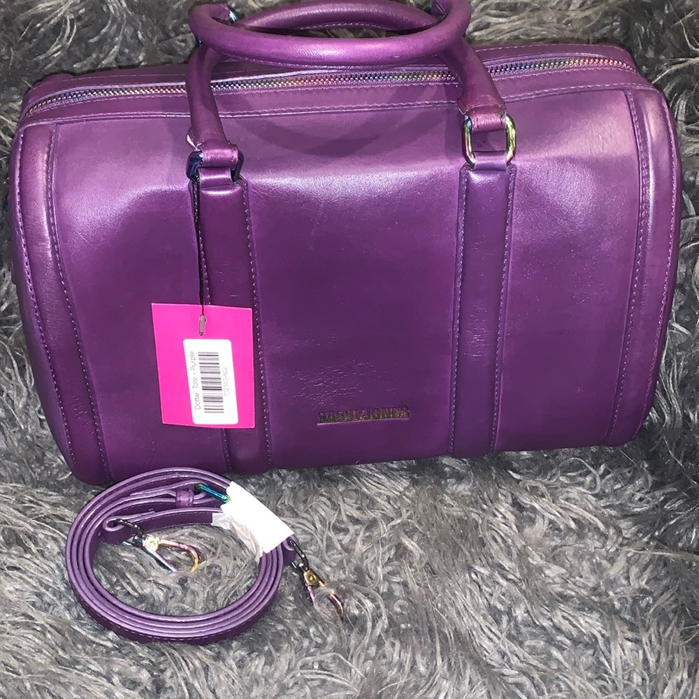 Sassy Jones Tote- purple leather